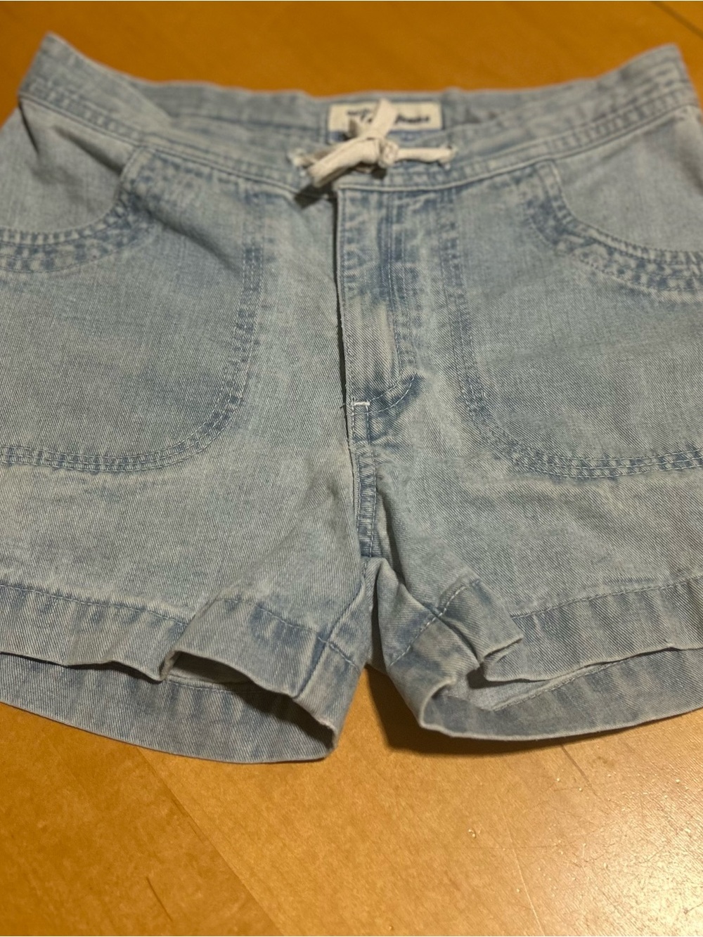 Old Navy Light Blue Denim Drawstring Shorts for Kids